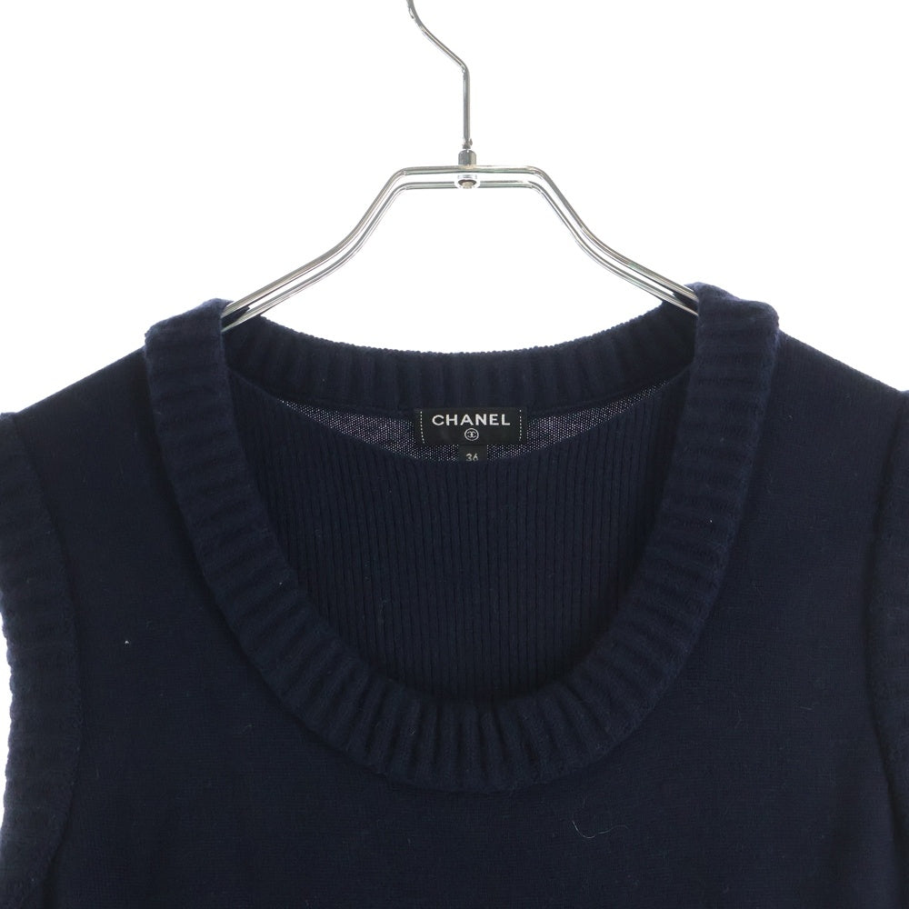 CHANEL(シャネル) ノースリーブニットワンピース ネイビー 36 P59810 P59810K07797 レディース