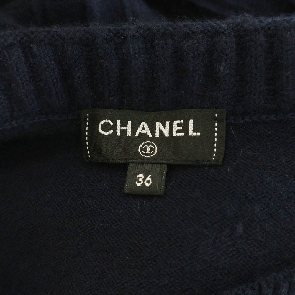 CHANEL(シャネル) ノースリーブニットワンピース ネイビー 36 P59810 P59810K07797 レディース