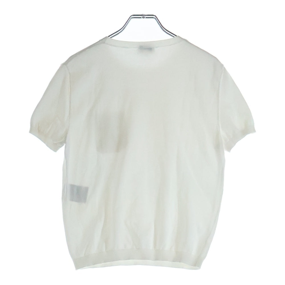 CHANEL(シャネル) クローバーモチーフポケット 半袖ニット ホワイト P77025