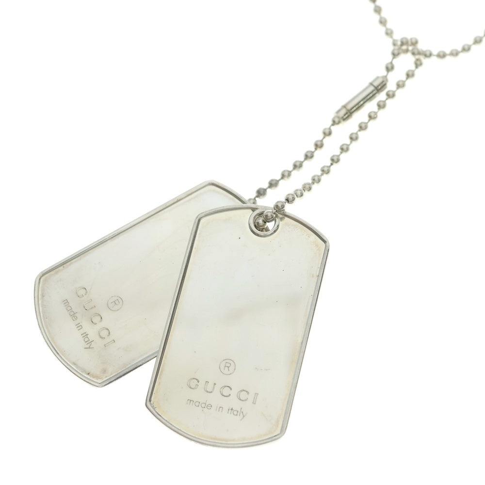 GUCCI(グッチ) ダブルドッグタグ チェーンペンダントネックレス シルバー GP