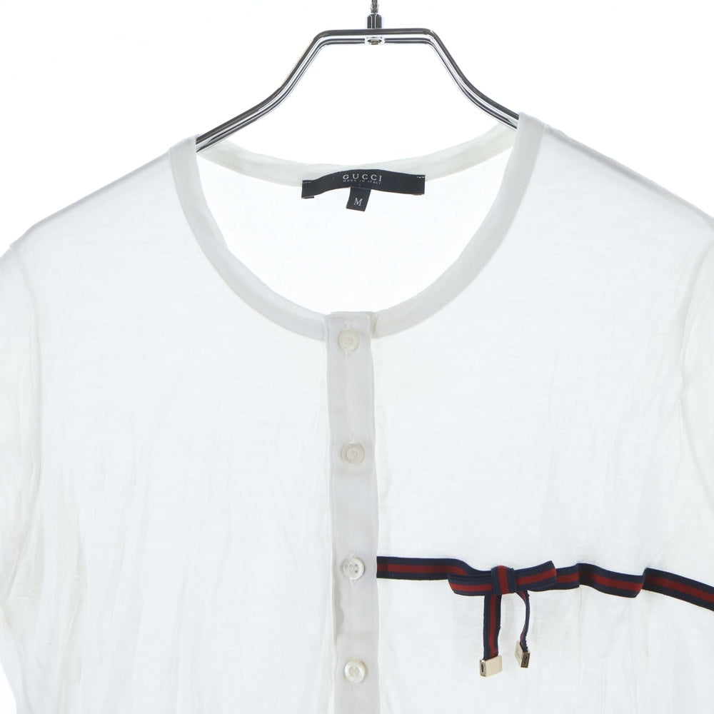 GUCCI(グッチ) プリンシー ロゴヘンリーネック半袖カットソー Tシャツ ホワイト 172273 レディース