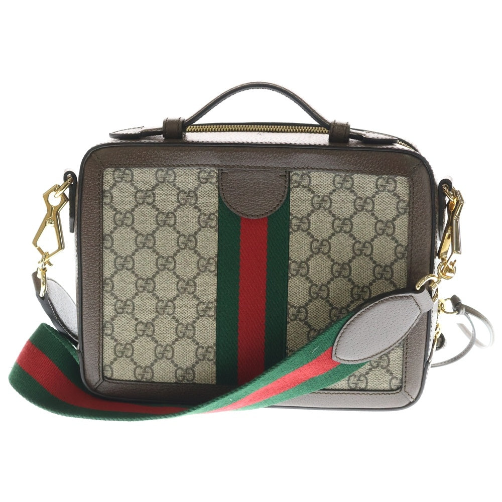 GUCCI(グッチ) オフィディア GGスプリーム 2WAY レザーハンドバッグ ショルダーバッグ ブラウン 550622 レディース