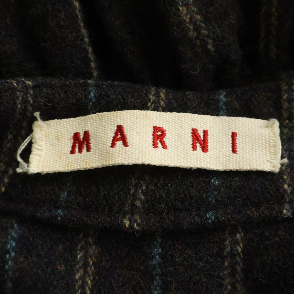 MARNI(マルニ) スタンドカラーウールストライプショートジャケット レディース ブラウン