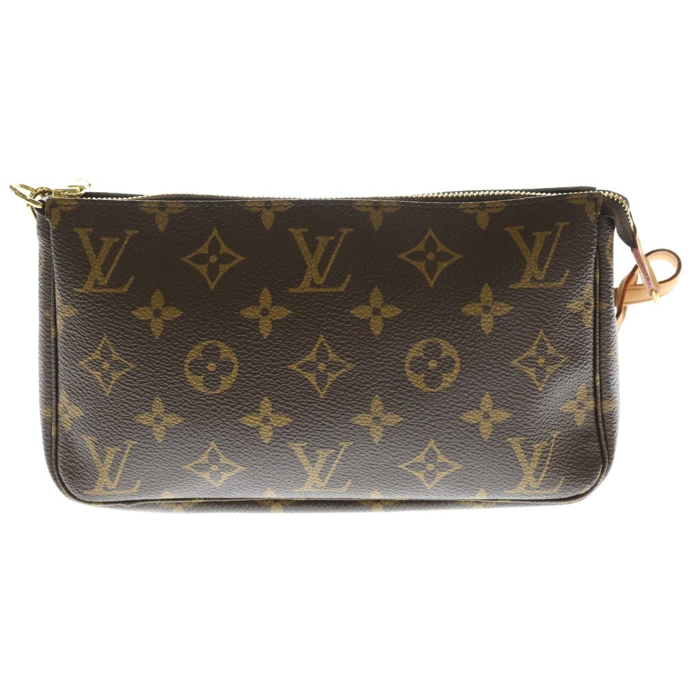 LOUIS VUITTON(ルイヴィトン) ポシェット アクセソワール モノグラム PVC レザー ハンドバッグ アクセサリーポーチ ゴールド金具 ブラウン M51980 レディース