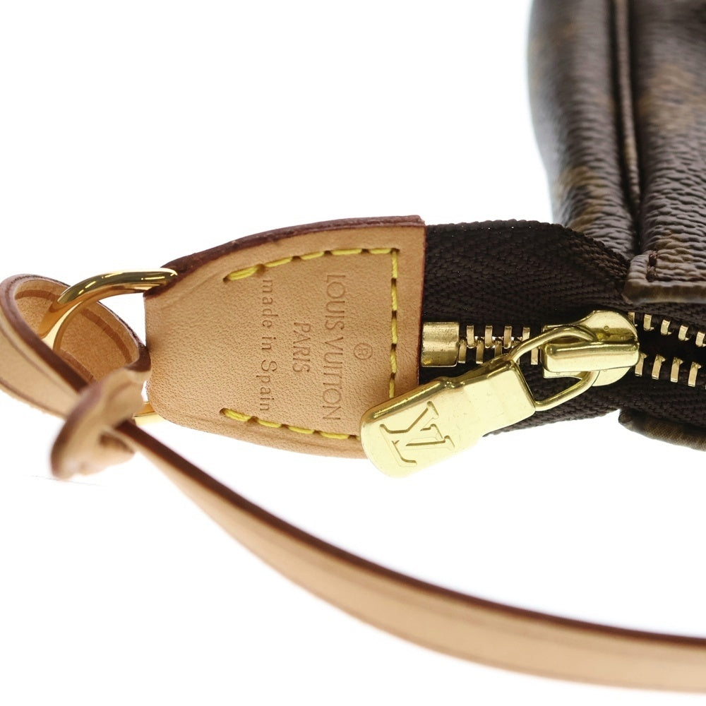 LOUIS VUITTON(ルイヴィトン) ポシェット アクセソワール モノグラム PVC レザー ハンドバッグ アクセサリーポーチ ゴールド金具 ブラウン M51980 レディース