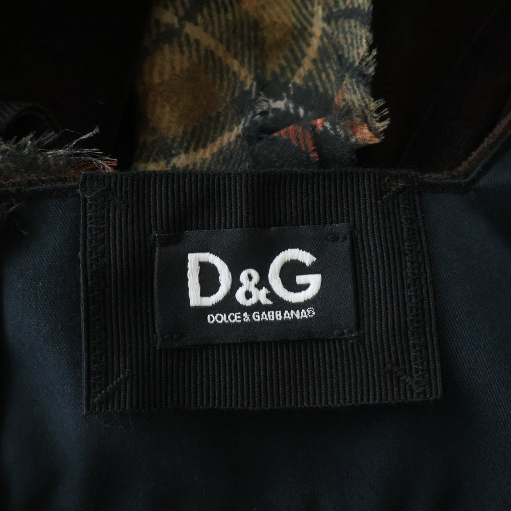 D&G(ディーアンドジー) ベルベット ベロア パフスリーブ ミニワンピース ブラウン レディース