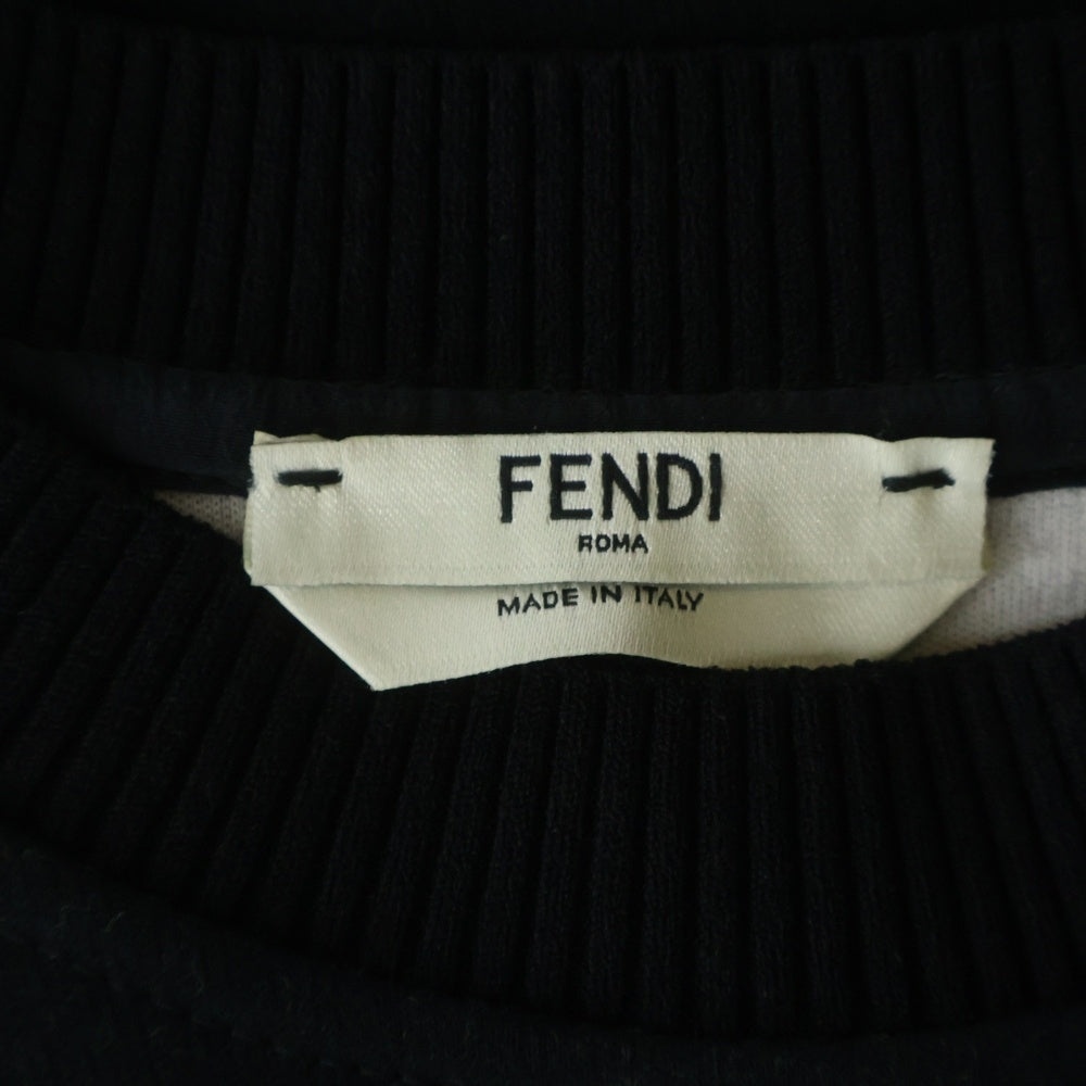 FENDI(フェンディ) ボアロゴ クルーネック プルオーバー スエットトレーナー ブラック レディース FS6632