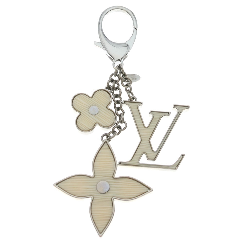 LOUIS VUITTON(ルイヴィトン) ビジュー サック フルール ドゥ エピ キーホルダー バッグチャーム シルバー/ホワイト M65085