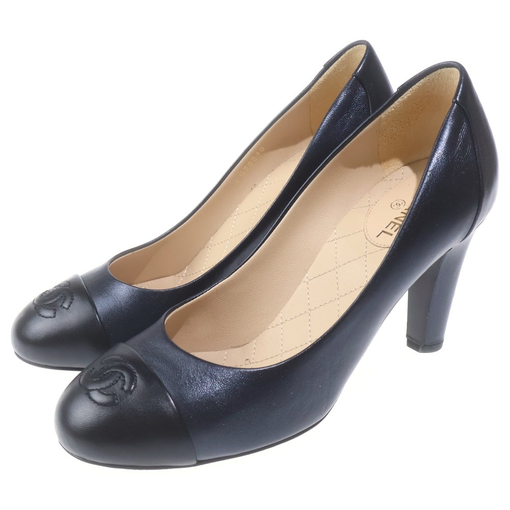 CHANEL(シャネル) ココマーク レザー ヒール パンプス シューズ ブラック レディース C7324