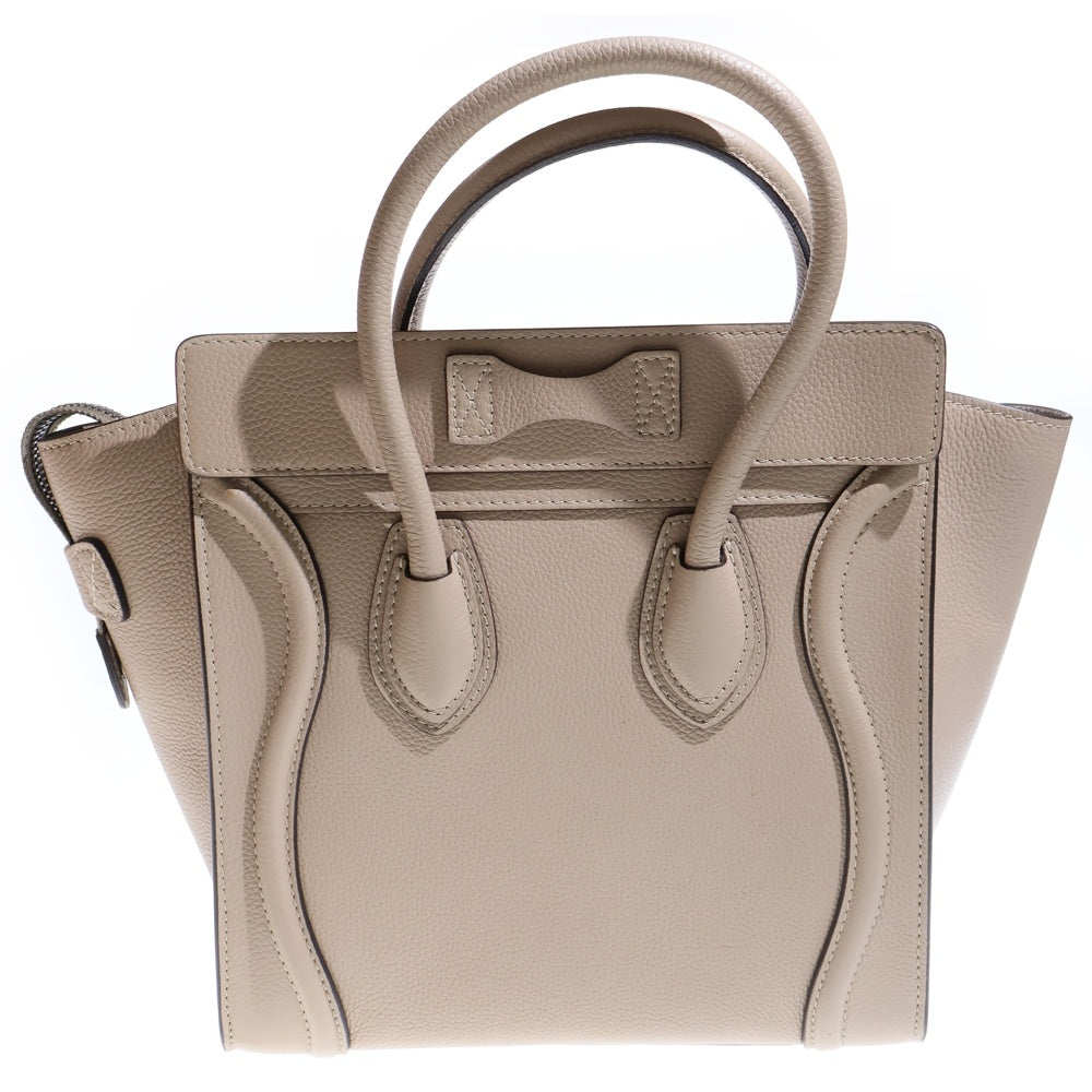 CELINE(セリーヌ) ラゲージ マイクロショッパー レザーハンドバッグ ベージュ レディース