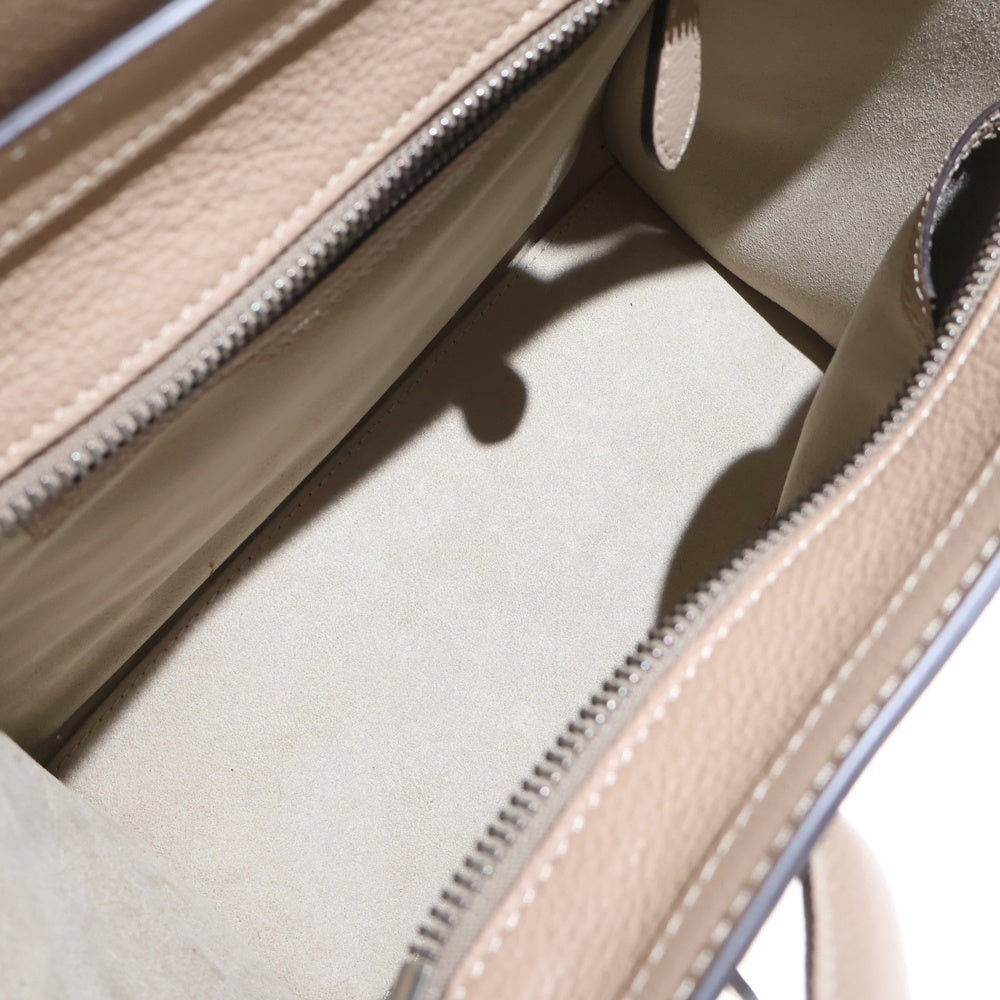 CELINE(セリーヌ) ラゲージ マイクロショッパー レザーハンドバッグ ベージュ レディース