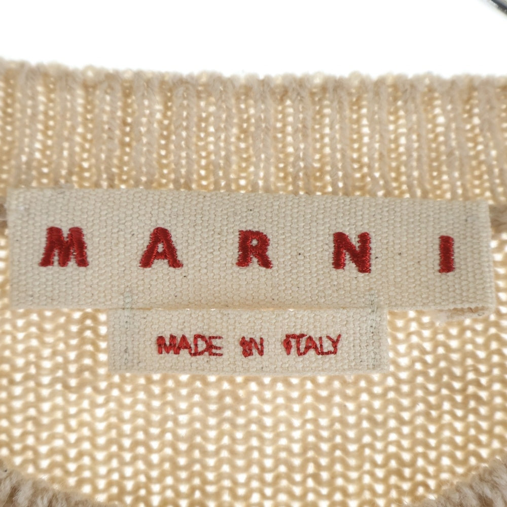 MARNI(マルニ) 22AW シェットランド ロゴクルーネックニット ベージュ GCMD0369Q0 レディース