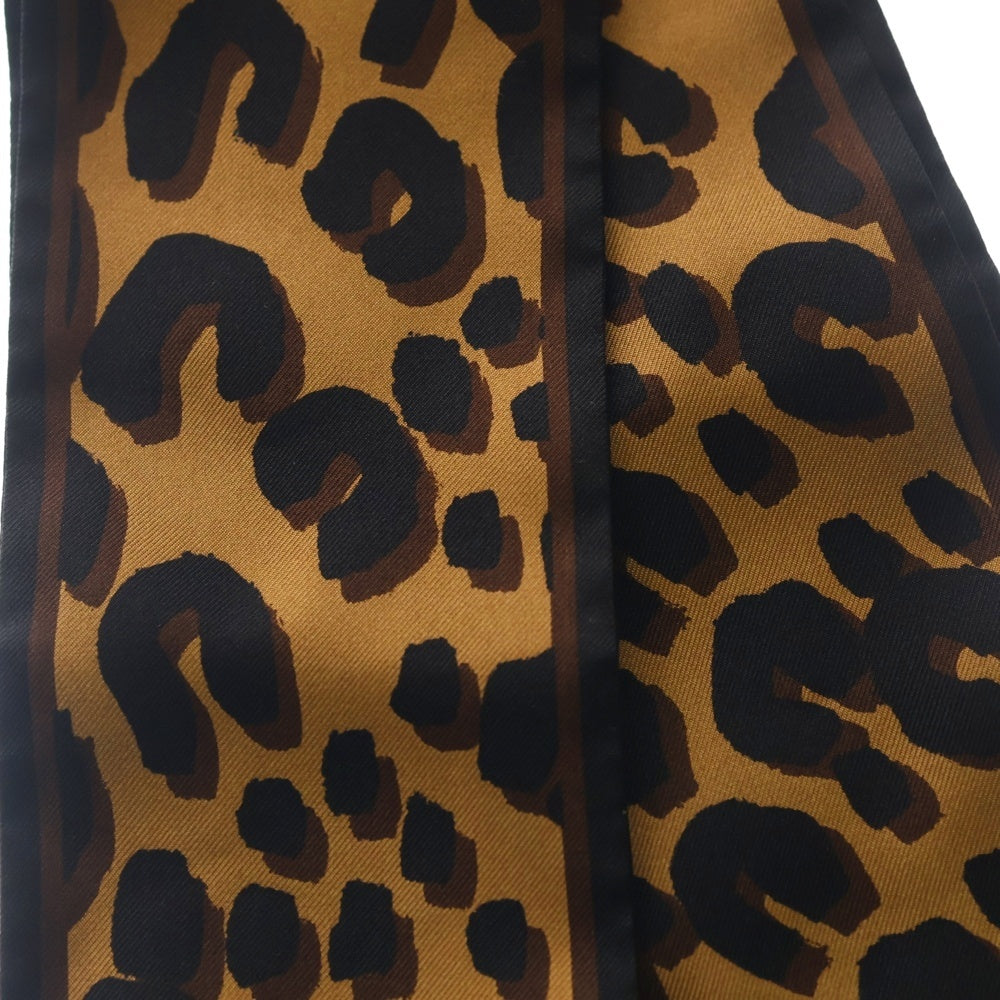 LOUIS VUITTON(ルイヴィトン) バンドー レオパード シルク スカーフ ブラウン×ブラック M72394 レディース