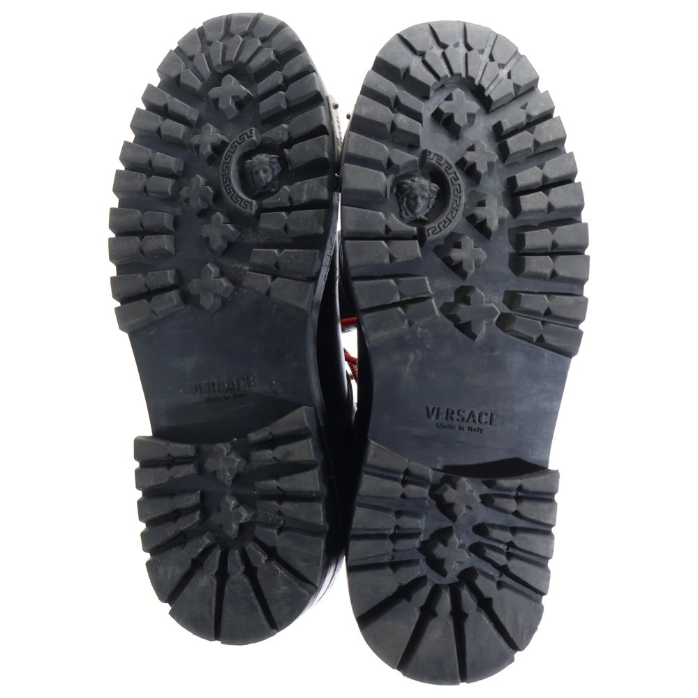VERSACE(ヴェルサーチ) ■ランウェイ コンバット アンクルブーツ ブラック レザー