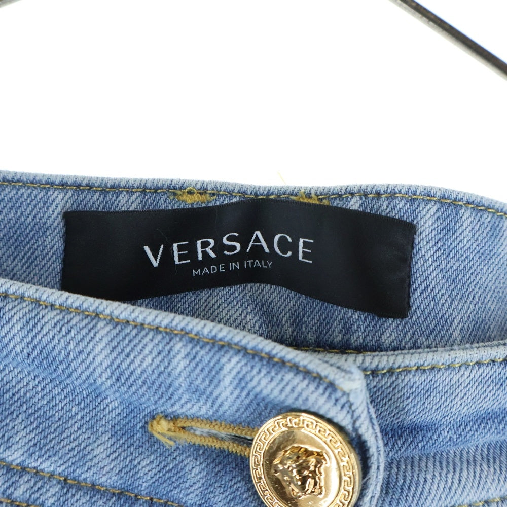 VERSACE(ヴェルサーチ) ■REBELLION リベリオン サイド切り替え デニム パンツ インディゴ 1004609