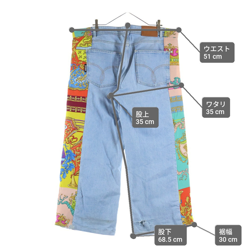 VERSACE(ヴェルサーチ) ■REBELLION リベリオン サイド切り替え デニム パンツ インディゴ 1004609