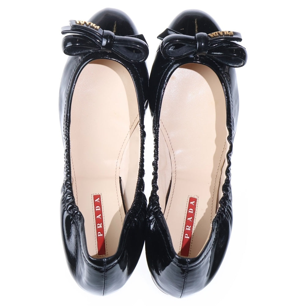 PRADA(プラダ) ■バレエシューズ ブラック パテント #38 靴 レディース