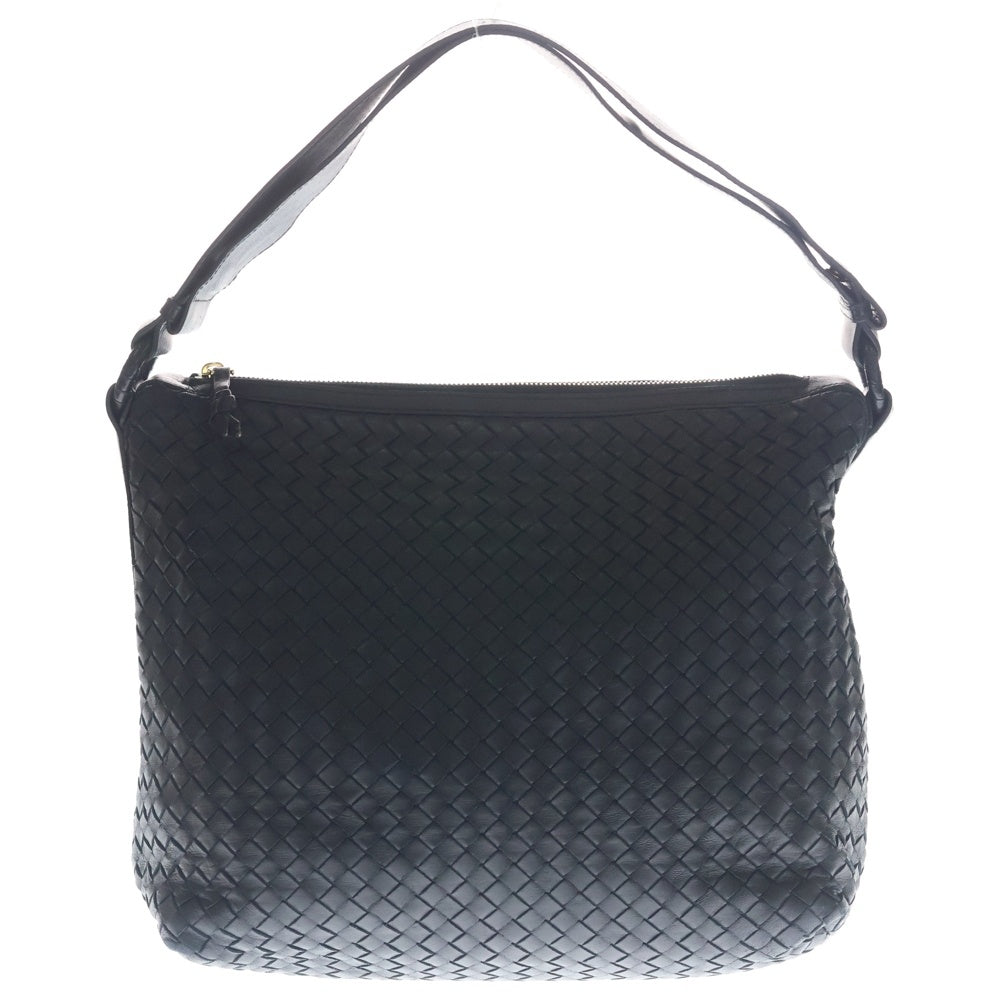 BOTTEGA VENETA(ボッテガヴェネタ) イントレチャート レザーワンショルダーバッグ ハンドバッグ ブラック