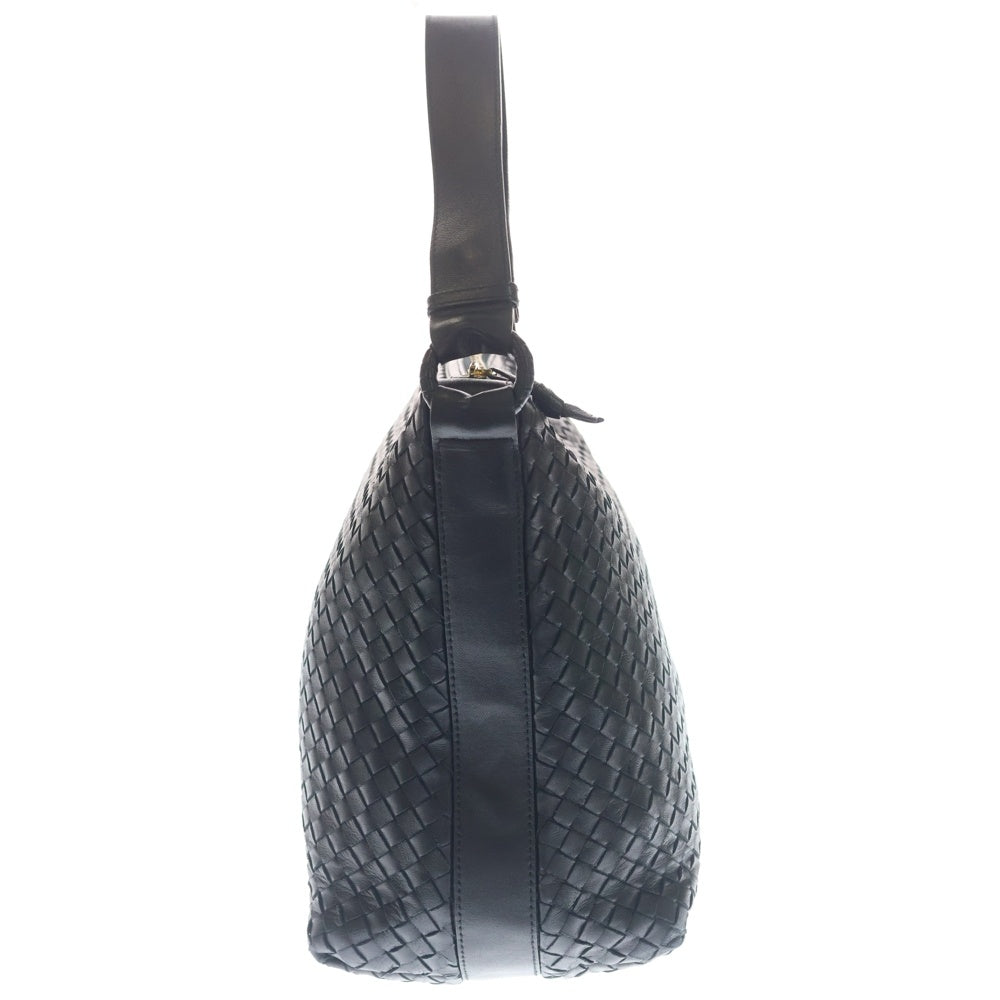 BOTTEGA VENETA(ボッテガヴェネタ) イントレチャート レザーワンショルダーバッグ ハンドバッグ ブラック