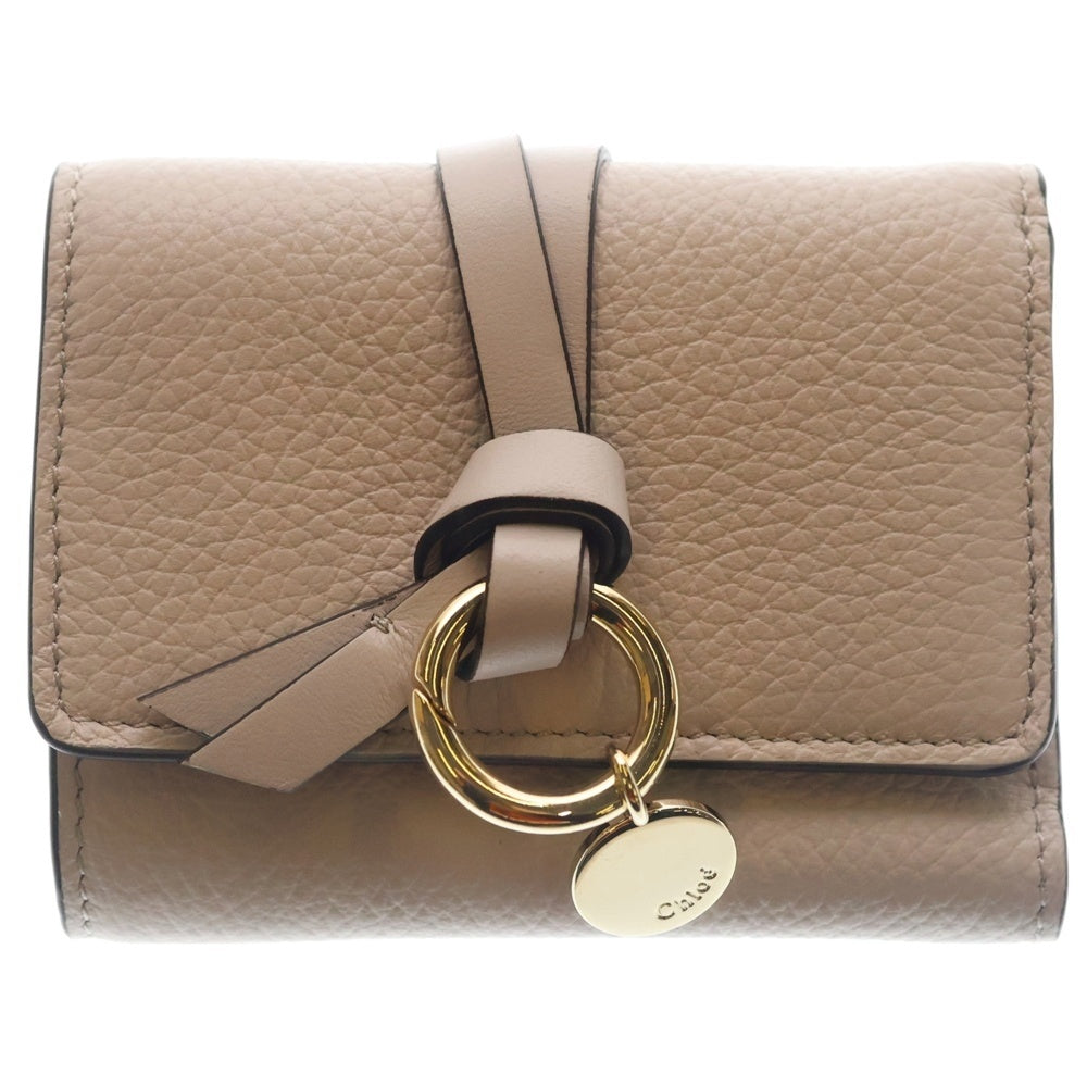 Chloe(クロエ) トリフォールド レザーコンパクトウォレット 三つ折り財布 ベージュ レディース