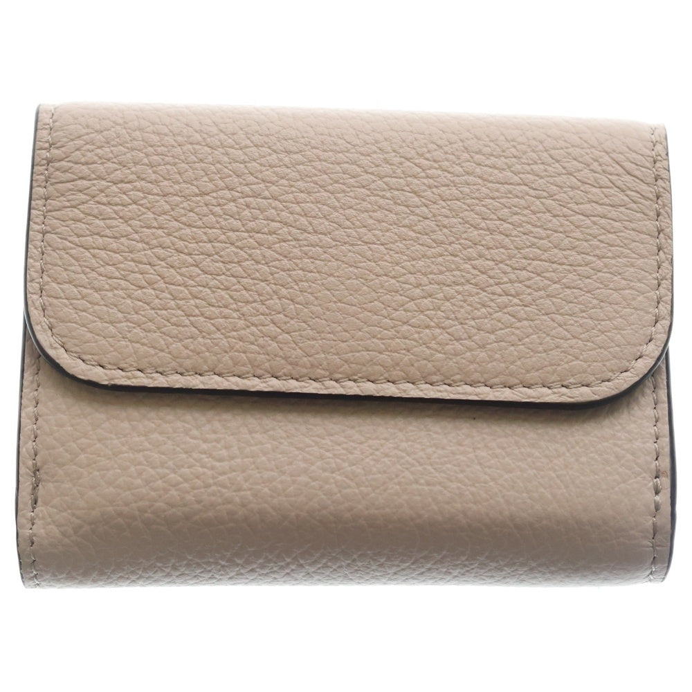 Chloe(クロエ) トリフォールド レザーコンパクトウォレット 三つ折り財布 ベージュ レディース