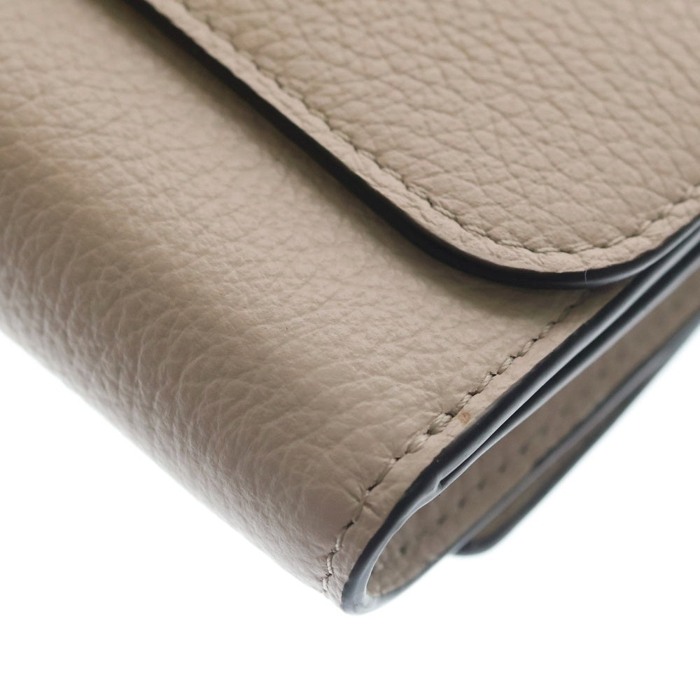 Chloe(クロエ) トリフォールド レザーコンパクトウォレット 三つ折り財布 ベージュ レディース