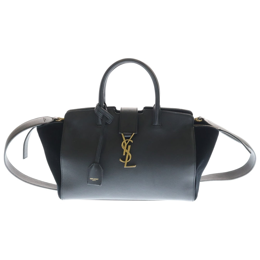 SAINT LAURENT PARIS(サンローランパリ) ベイビー ダウンタウン スエード×レザー 2WAY ハンドバッグ ショルダーバッグ ブラック 436834 レディース