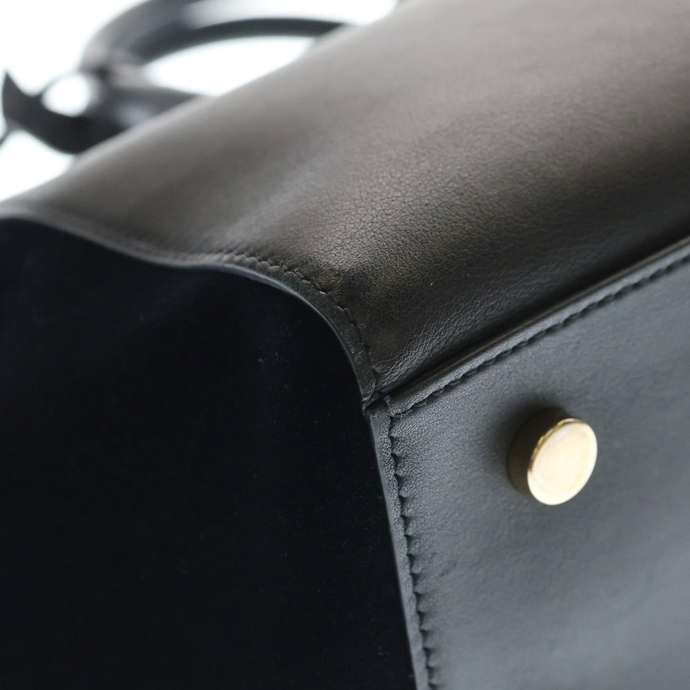 SAINT LAURENT PARIS(サンローランパリ) ベイビー ダウンタウン スエード×レザー 2WAY ハンドバッグ ショルダーバッグ ブラック 436834 レディース