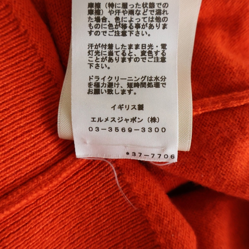 HERMES(エルメス) 23AW Hリフト カシミヤ長袖ニットセーター オレンジ 3H2653D1 レディース