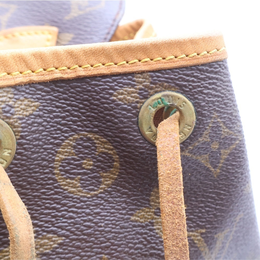 LOUIS VUITTON(ルイヴィトン) モノグラム ミニ・モンスリ リュックサック バックパック ショルダーバッグ ブラウン レザー×PVC M51137 ゴールド金具 レディース