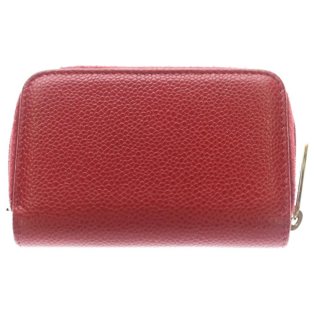 CHANEL(シャネル) ココマーク コインケース ミニ財布 コインケース レッド キャビアスキン ゴールド金具 レディース