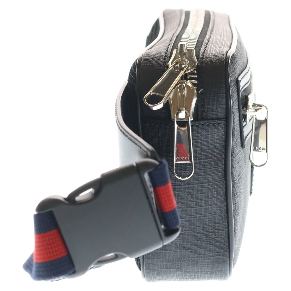 GUCCI(グッチ) GGスプリーム ウエストバッグ ブラック PVCレザー ウエストバッグ 474293