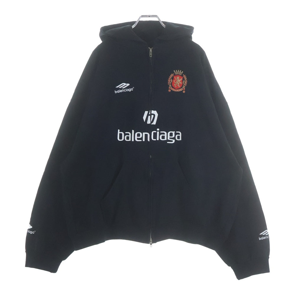 BALENCIAGA(バレンシアガ) 24SS Soccer Series Paris Zip-Hoodie サッカーシリーズ パリナンバリングジップアップフーディーパーカー ブラック 744457 TPVS6