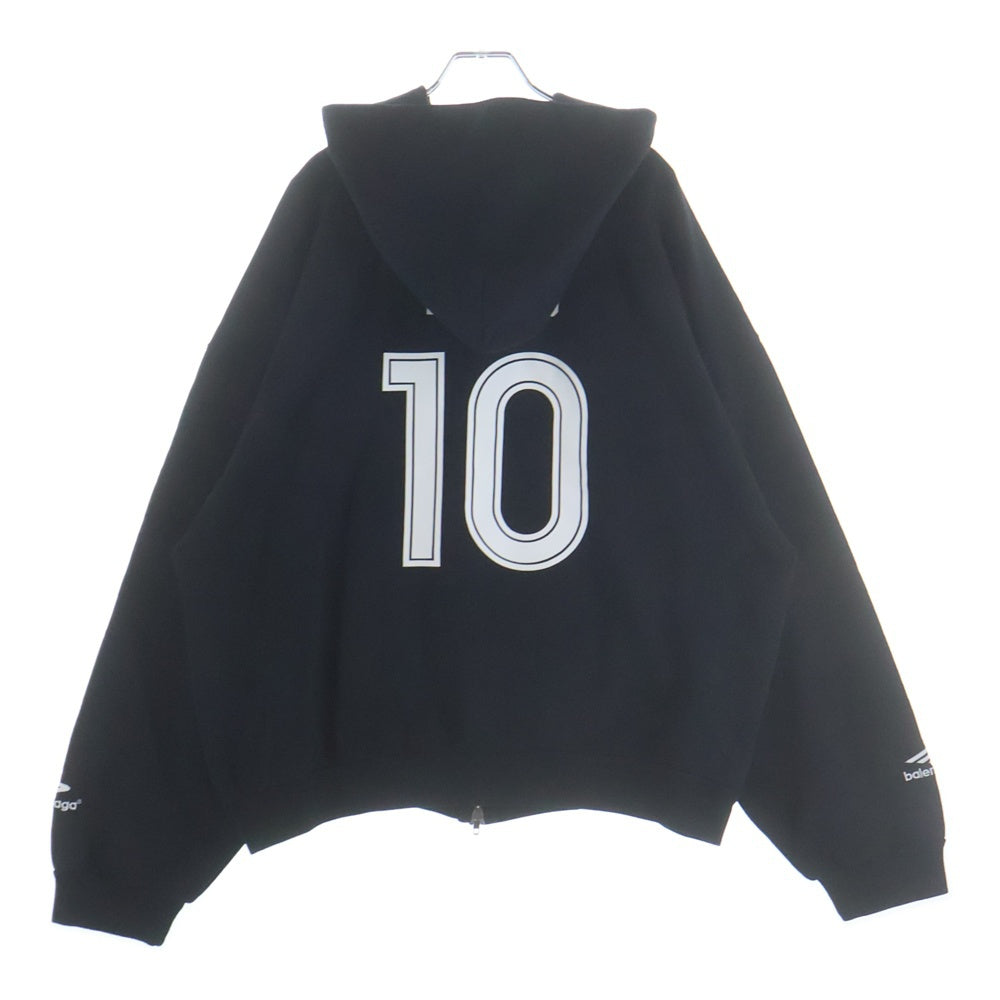 BALENCIAGA(バレンシアガ) 24SS Soccer Series Paris Zip-Hoodie サッカーシリーズ パリナンバリングジップアップフーディーパーカー ブラック 744457 TPVS6