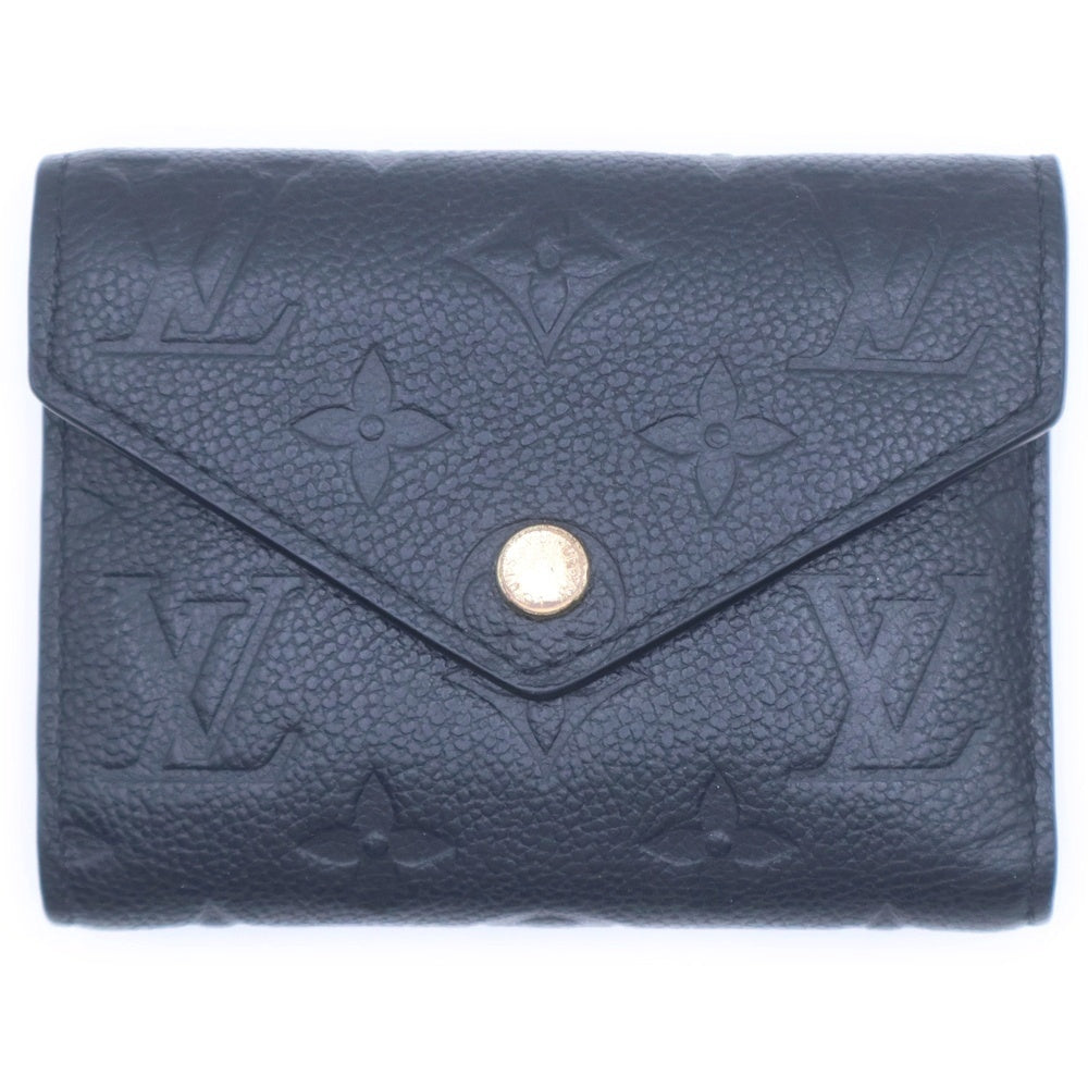 LOUIS VUITTON(ルイヴィトン) ポルトフォイユヴィクトリーヌ レザーコンパクトウォレット 二つ折り財布 ブラック M64060 レディース