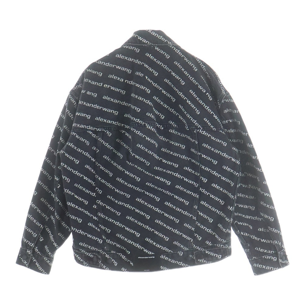 ALEXANDER WANG(アレキサンダーワン) ロゴ総柄 オールオーバーデニムジャケット グレー 4DC1212888 レディース