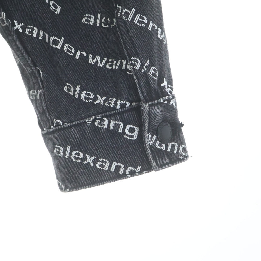 ALEXANDER WANG(アレキサンダーワン) ロゴ総柄 オールオーバーデニムジャケット グレー 4DC1212888 レディース