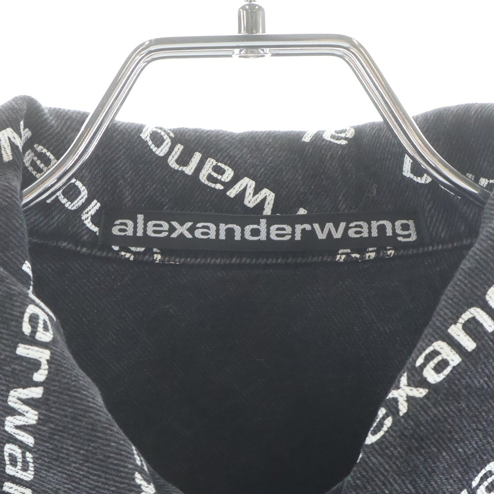 ALEXANDER WANG(アレキサンダーワン) ロゴ総柄 オールオーバーデニムジャケット グレー 4DC1212888 レディース