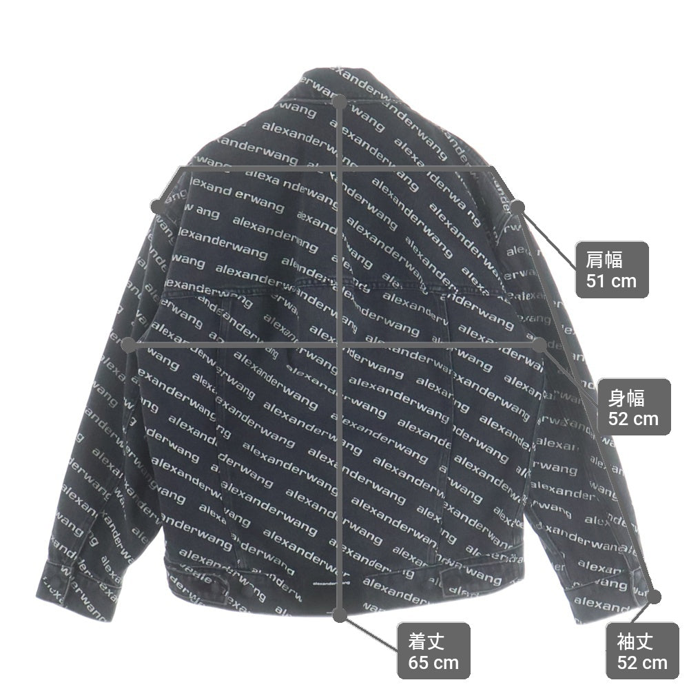 ALEXANDER WANG(アレキサンダーワン) ロゴ総柄 オールオーバーデニムジャケット グレー 4DC1212888 レディース
