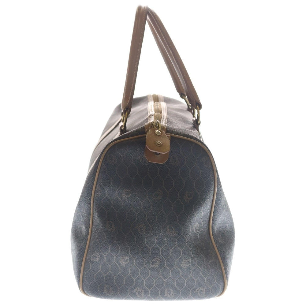 DIOR(ディオール) ハニカム ミニボストンバッグ ハンドバッグ ブラウン レザー×PVC ゴールド金具 レディース