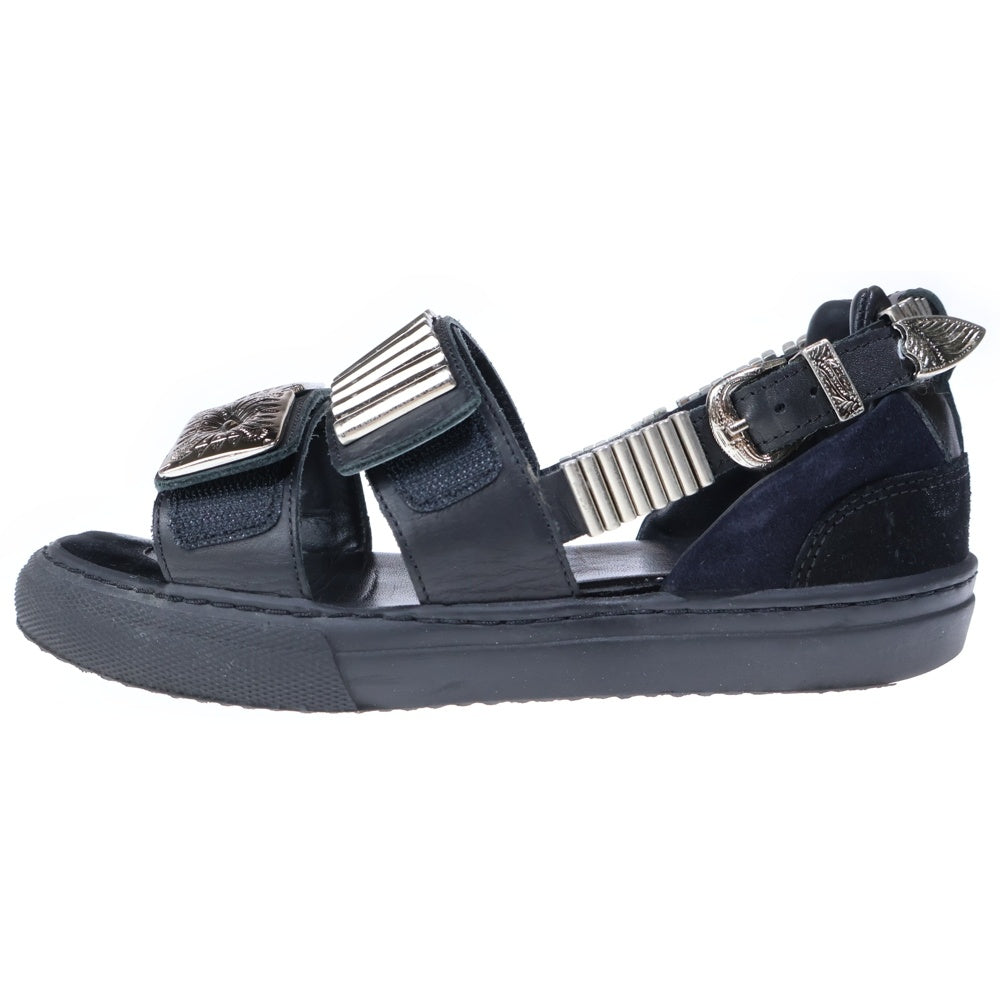 TOGA PULLA(トーガ プルラ) METAL SNEAKER SANDAL メタル スニーカー ストラップ サンダル ブラック レディース