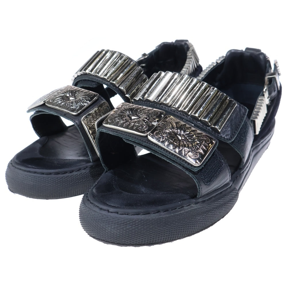 TOGA PULLA(トーガ プルラ) METAL SNEAKER SANDAL メタル スニーカー ストラップ サンダル ブラック レディース