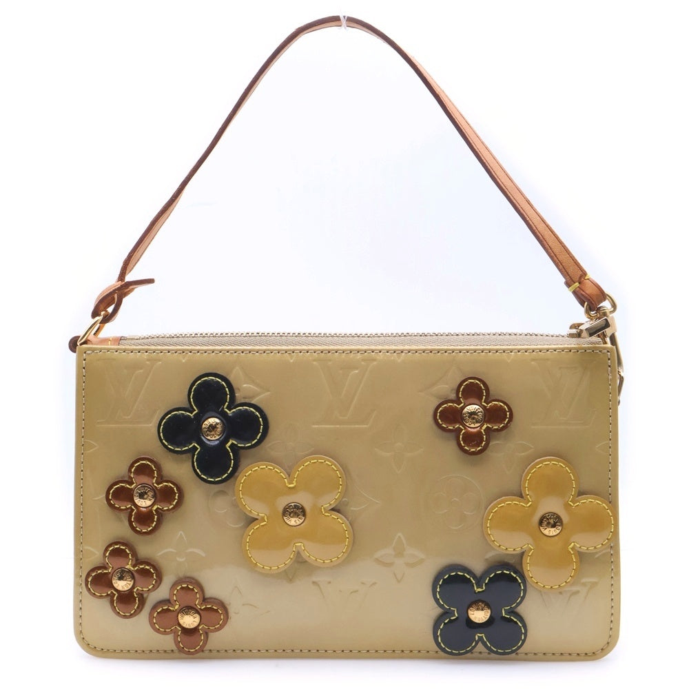 LOUIS VUITTON(ルイヴィトン) モノグラムヴェルニ フラワー レキシントン ハンドバッグ ミニバッグ ポーチ ケース イエロー パテント M92246 ゴールド金具 レディース