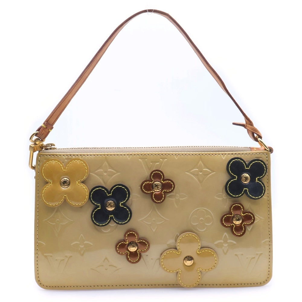 LOUIS VUITTON(ルイヴィトン) モノグラムヴェルニ フラワー レキシントン ハンドバッグ ミニバッグ ポーチ ケース イエロー パテント M92246 ゴールド金具 レディース
