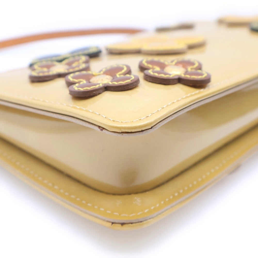 LOUIS VUITTON(ルイヴィトン) モノグラムヴェルニ フラワー レキシントン ハンドバッグ ミニバッグ ポーチ ケース イエロー パテント M92246 ゴールド金具 レディース
