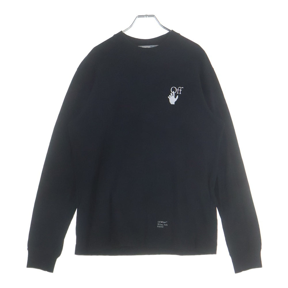 OFF-WHITE(オフホワイト) 20SS CARAVAGGIO ARROW カラヴァッジオ アロー グラフィックプリント クルーネック長袖Tシャツ ブラック OMAB064F21JER014