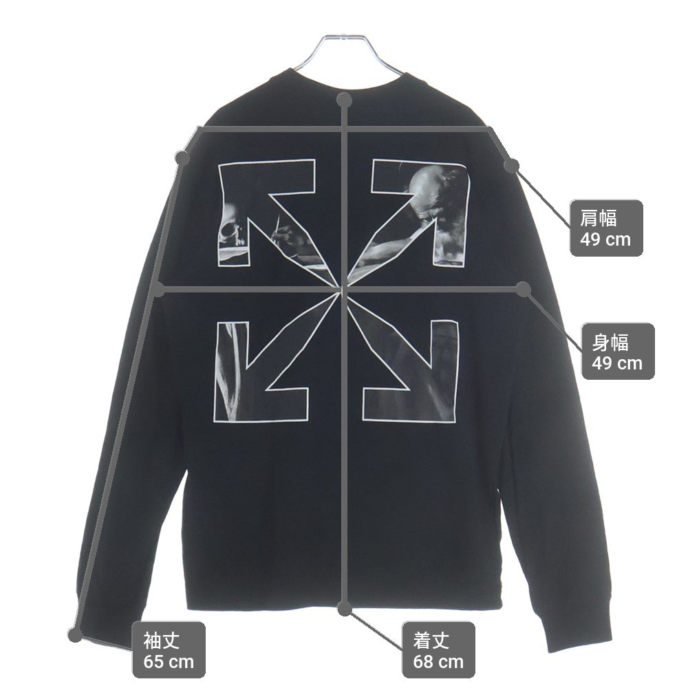 OFF-WHITE(オフホワイト) 20SS CARAVAGGIO ARROW カラヴァッジオ アロー グラフィックプリント クルーネック長袖Tシャツ ブラック OMAB064F21JER014