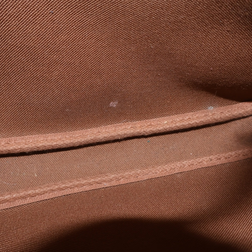 LOUIS VUITTON(ルイヴィトン) モノグラム ポシェットアクセソワール ショルダーバッグ ミニバッグ ポーチ ブラウン レザー×PVC M51980 ゴールド金具 レディース
