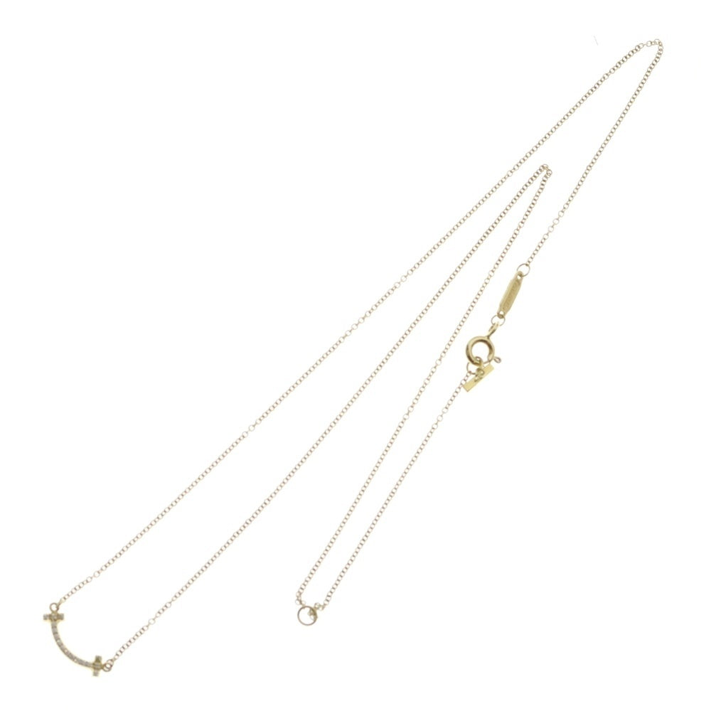 TIFFANY & Co.(ティファニー) Tスマイル ミニ ダイヤ ネックレス K18YG イエローゴールド レディース