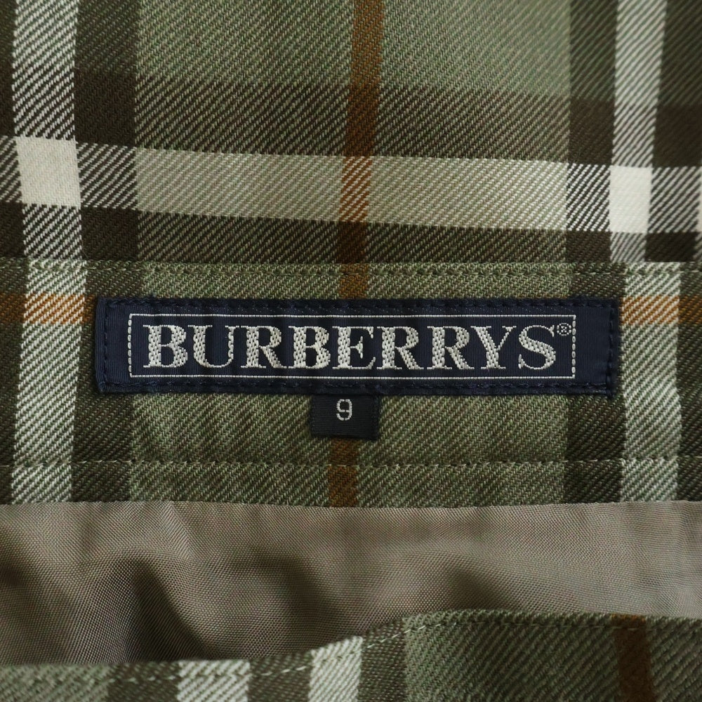 BURBERRYS(バーバリーズ) ノバチェック総柄 プリーツ ミディアム スカート グリーン レディース